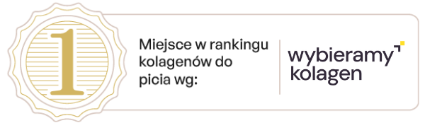 Odznaka świadcząca o jakości produktu - 1 miejsce w rankingu kolagenów do picia dla Collagen Your Skin