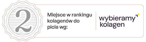 Odznaka świadcząca o jakości produktu - 2 miejsce w rankingu kolagenów do picia dla Collagen Smart
