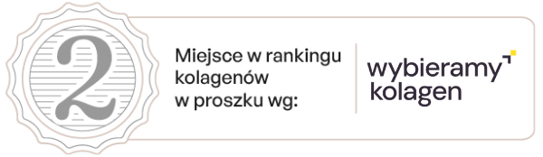 Odznaka świadcząca o jakości produktu - 2 miejsce w rankingu kolagenów w proszku dla Collagen Smart